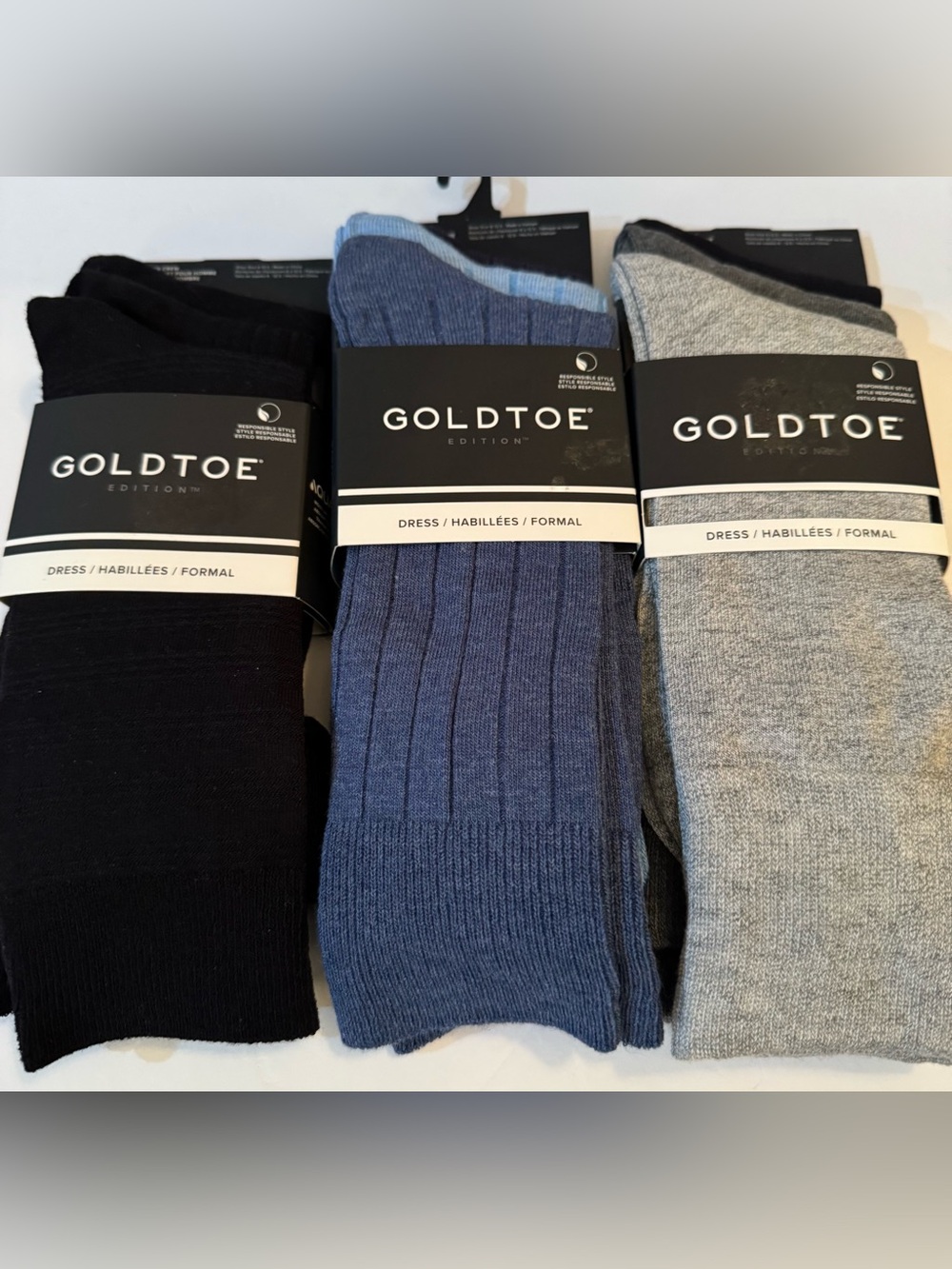 3 GOLDTOE EDITION Men's Dress Socks Shoe Size 6-12.5 3 Pack Each